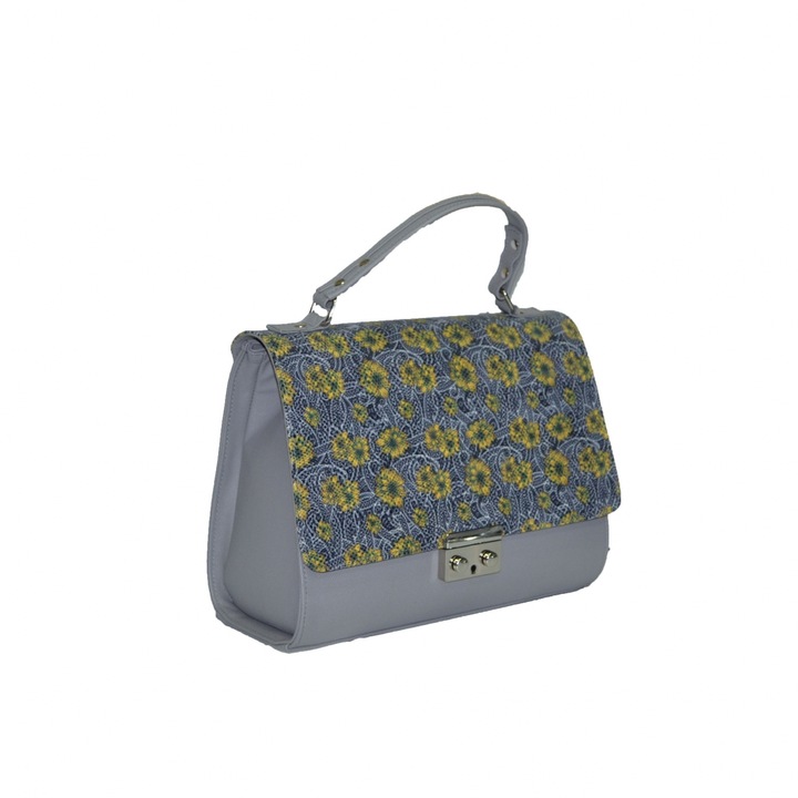 Zea női táska, természetes bőr, jégszürke