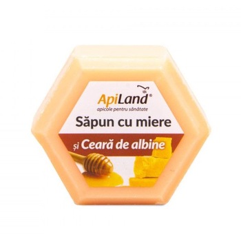 Sapun cu miere si ceara 100g, Apiland Sapun cu miere si ceara 100g, Apiland