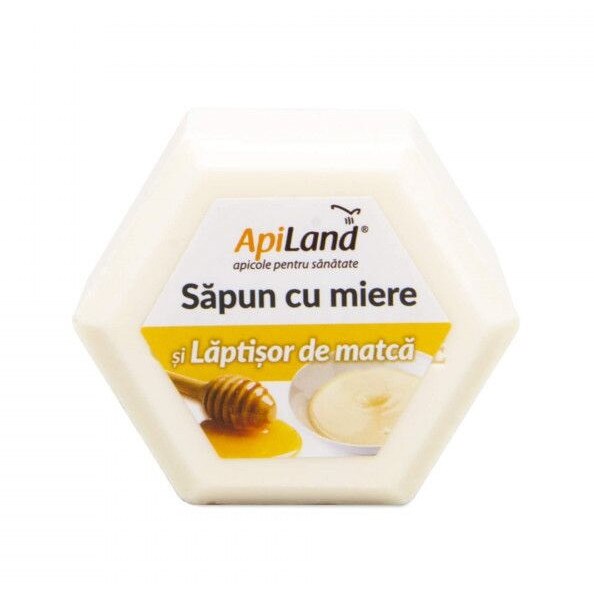 Sapun cu miere si laptisor de matca 100g, Apiland