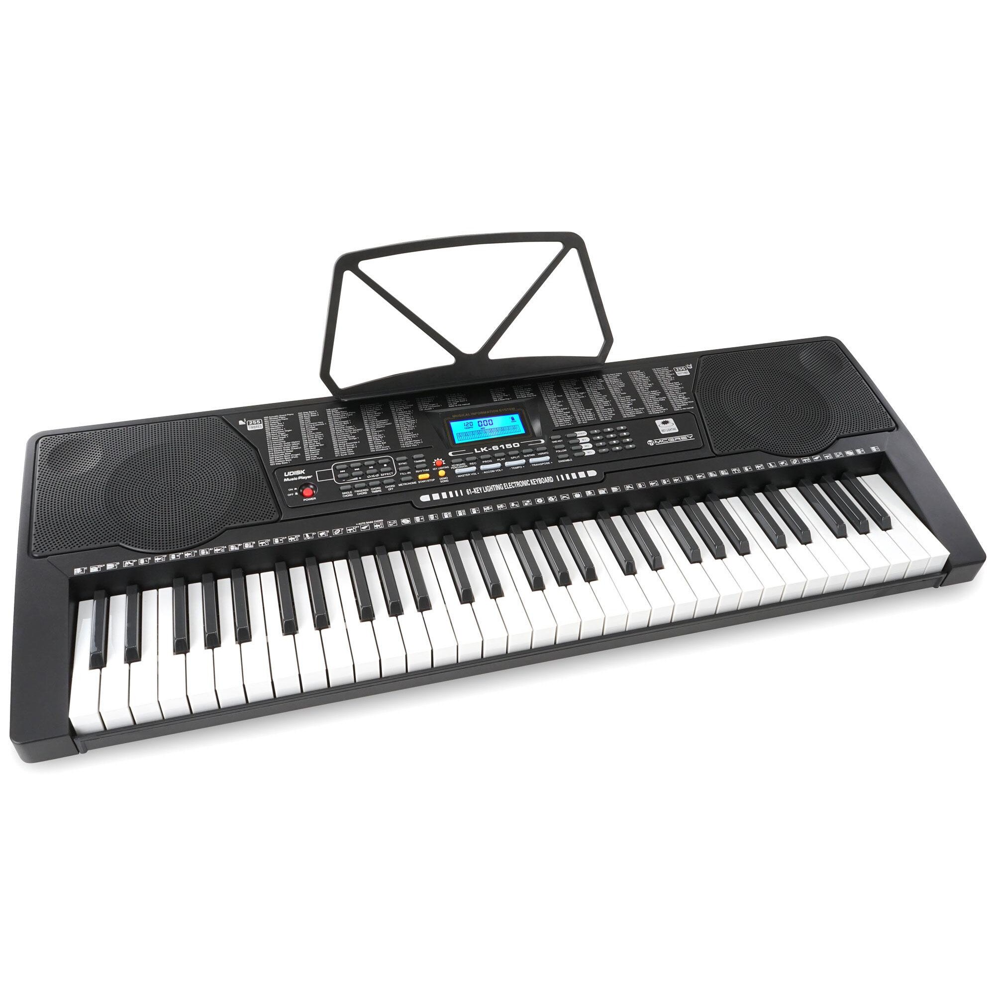 Orga Electronica cu 61 Taste Iluminate, McGrey LK-6150, 3 functii de invatare, 255 sunete si ritmuri