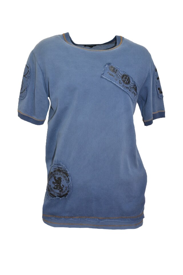 Tricou barbatesc model casual cu design simplist,D&J Exclusive, Albastru marin