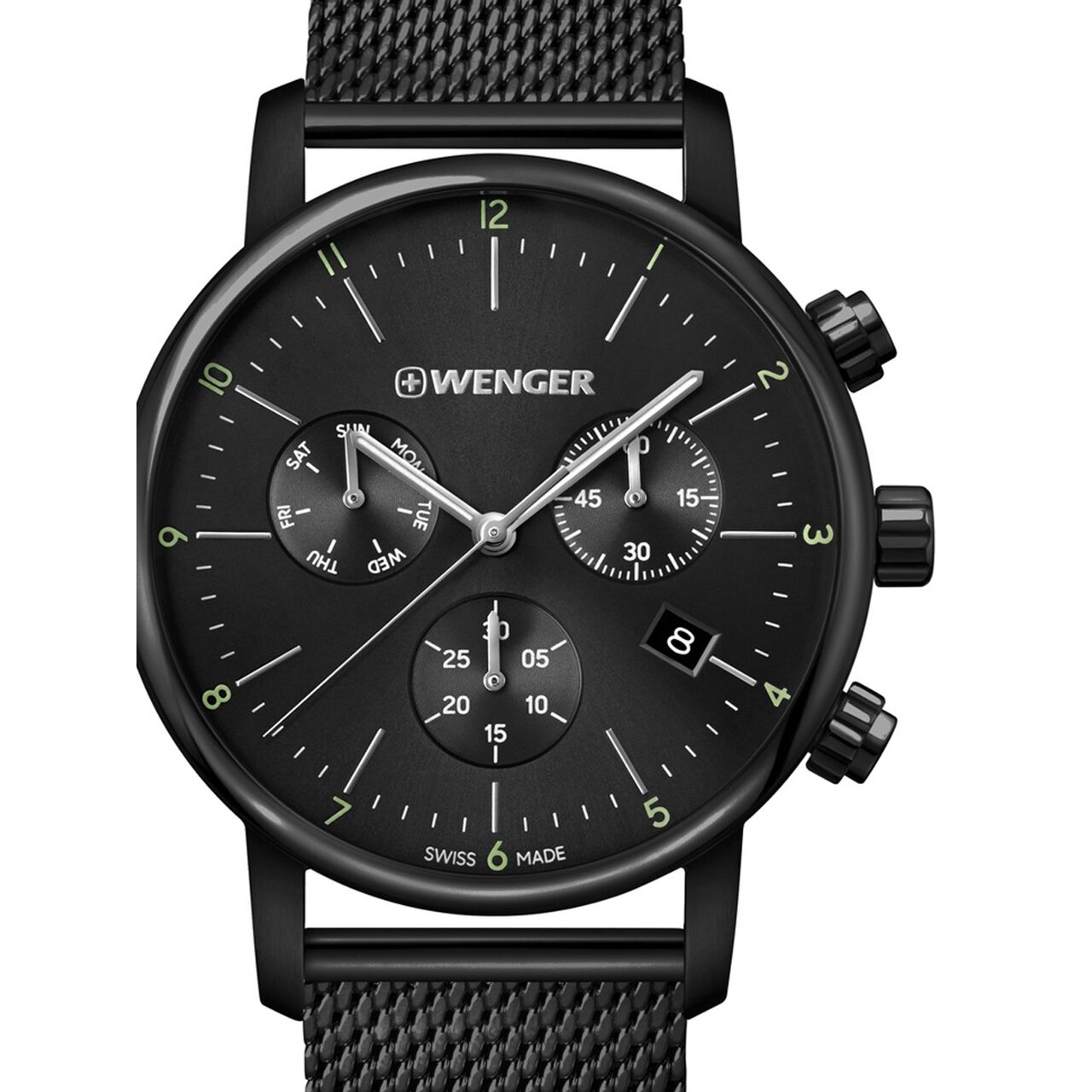 Ceas barbatesc Wenger 01.1743.116 Urban, 44mm, 10ATM, Negru