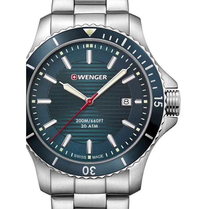 Мъжки часовник Wenger 01.0641.129, 43mm, 20ATM