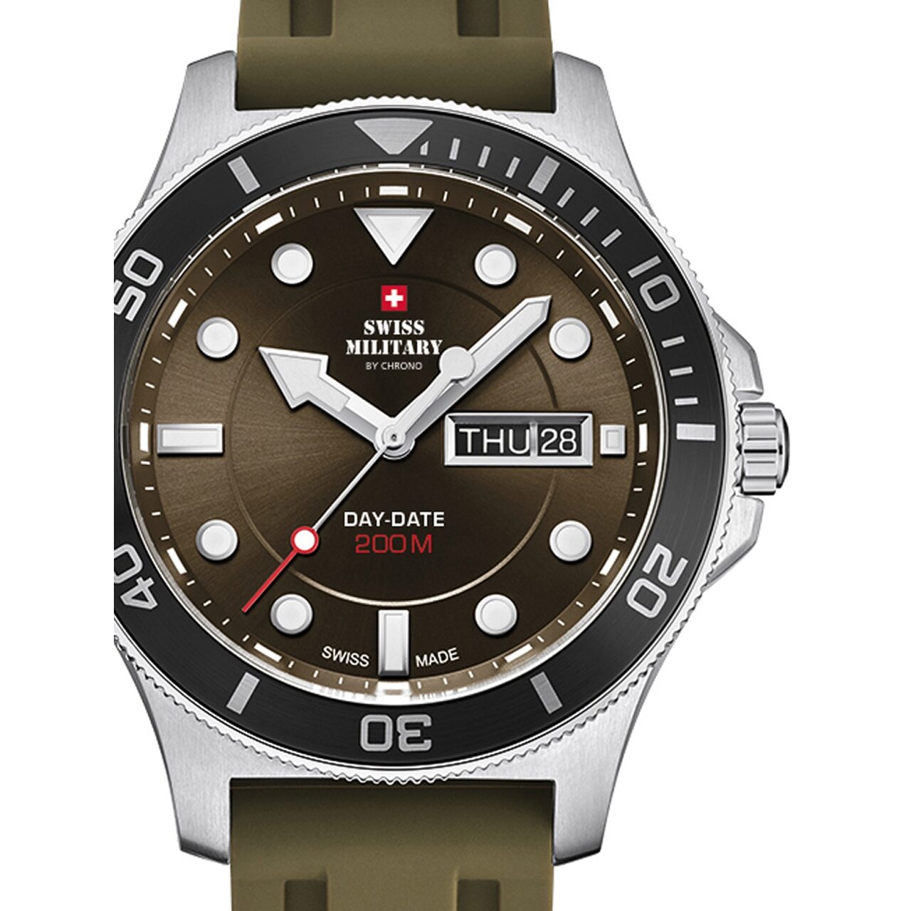 Ceas barbatesc Swiss Military SM34068.09, 42mm, 20ATM, Argintiu