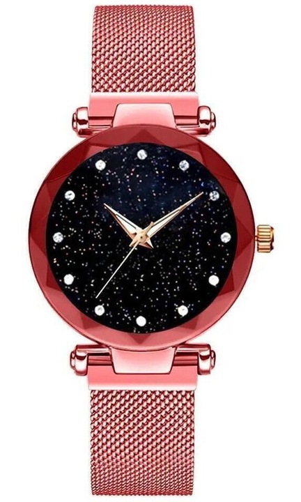 Ceas de dama Quartz Magnetic V4 , Rosu