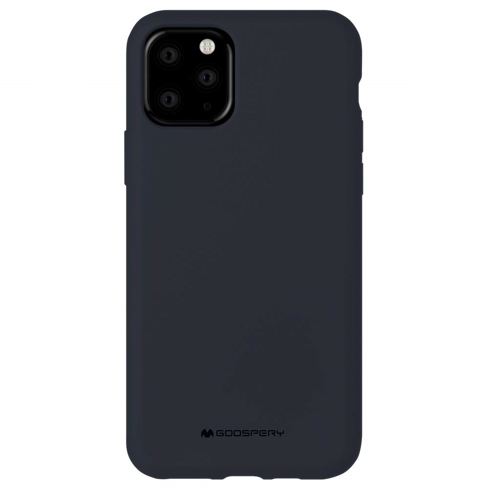 Husa Goospery iPhone 11 Pro (5.8”), interior microfibra, silicon, bleumarin