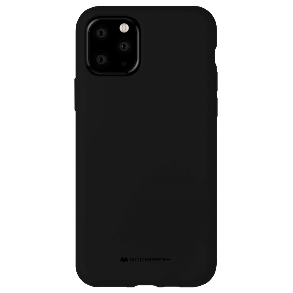 Husa Goospery iPhone 11 Pro Max (6.5”), interior microfibra, silicon, negru
