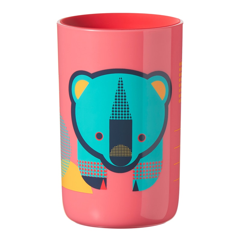 Cana Easy Flow 360°, fara scurgeri, cu capac, 250 ml, 12 luni +, BPA free, portocaliu