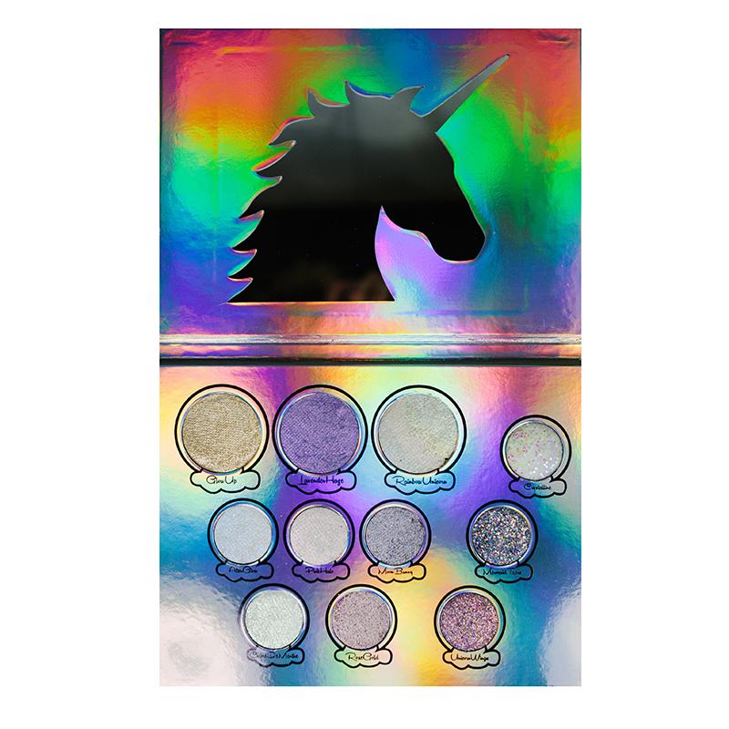 Paleta de fard, glitter si iluminator,Unicorn, Glitter eyes