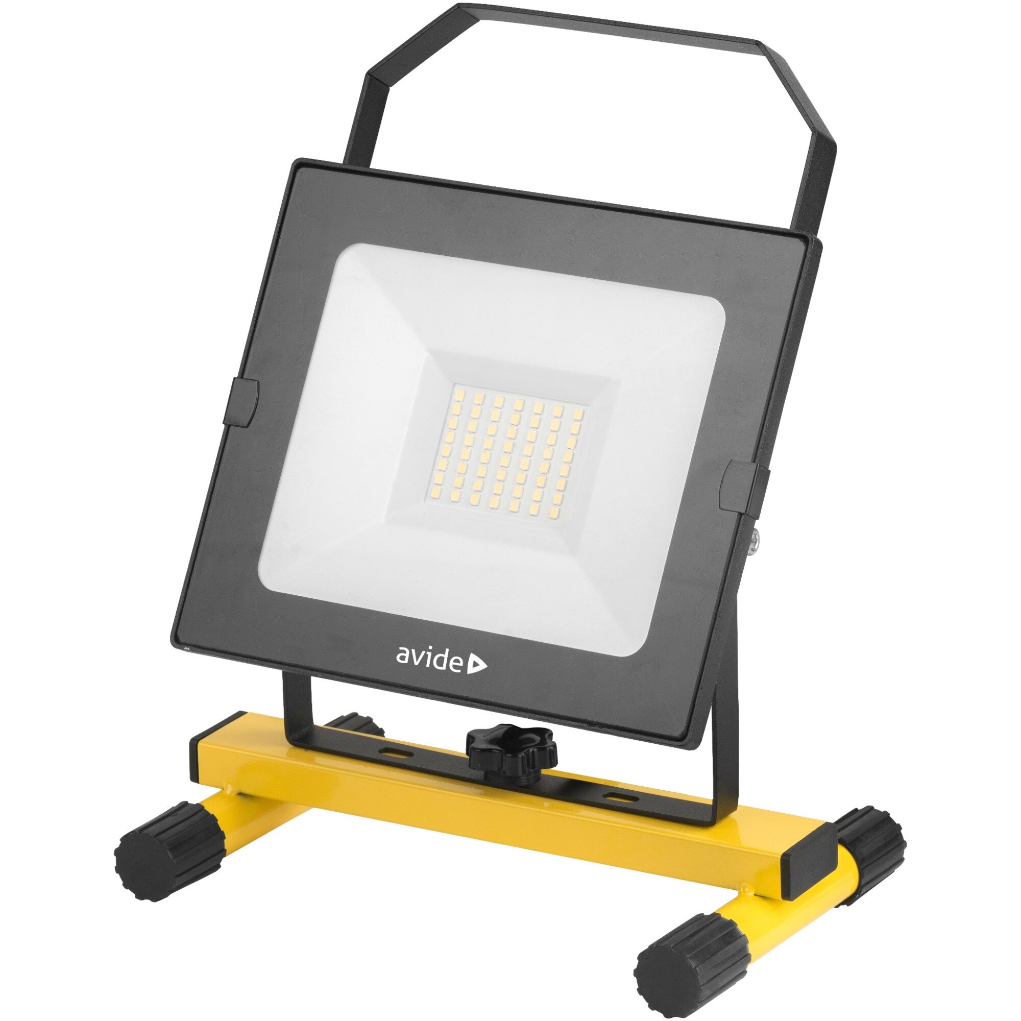 Proiector Avide LED Flood Light Slim SMD 30W 4000K, cu stand si cablu de 1.5m inclus