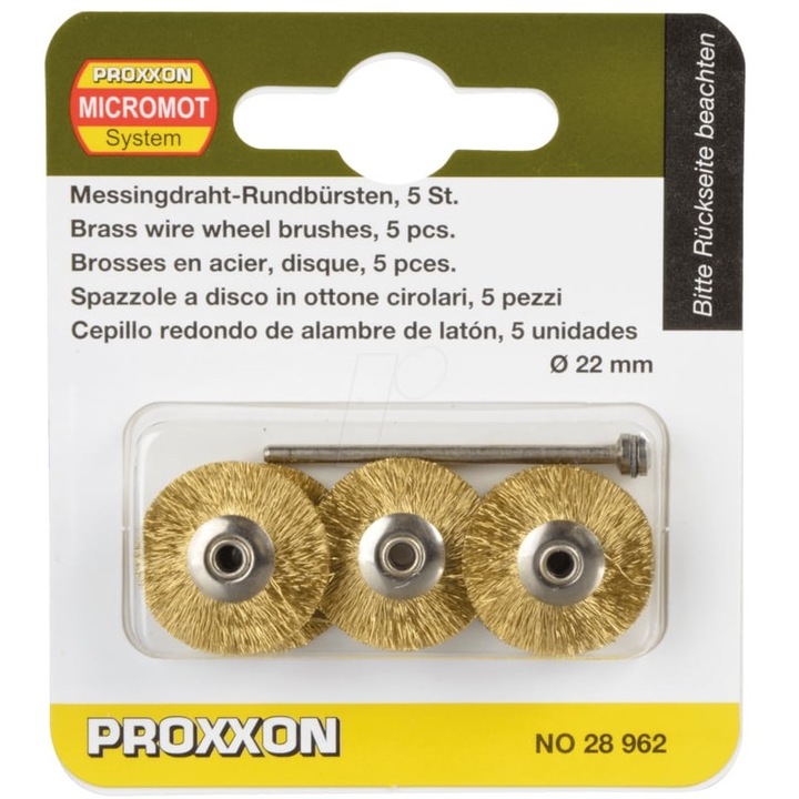 Set perii din bronz, slefuire metal Proxxon 28962, Ø22 mm, 6 piese