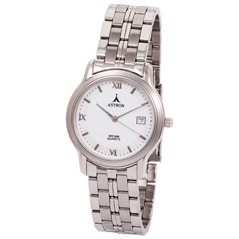 Ceas barbatesc ASTRON, carcasa si bratara argintie, cadran alb, 34 mm Ceas barbatesc ASTRON, carcasa si bratara argintie, cadran alb, 34 mm