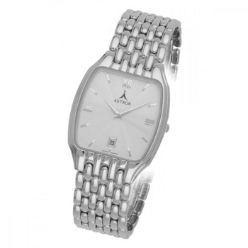 Ceas barbatesc ASTRON, cu bratara metalica, calendar, cadran alb, 40x32 mm Ceas barbatesc ASTRON, cu bratara metalica, calendar, cadran alb, 40x32 mm