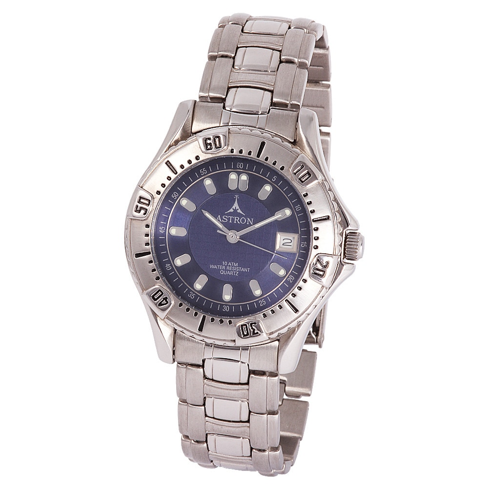 Ceas barbatesc ASTRON, carcasa si bratara argintie, cadran albastru, 38 mm