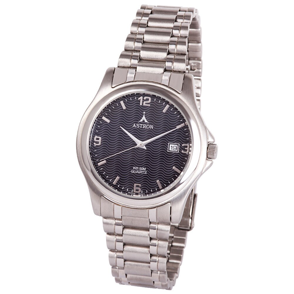 Ceas barbatesc ASTRON, carcasa si bratara argintie, cadran gri, 37 mm