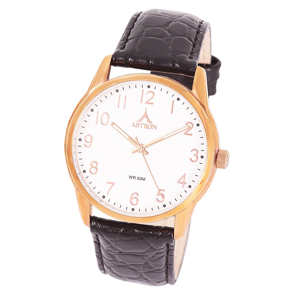 Ceas barbatesc ASTRON, mecanism quartz, carcasa culoare rosegold, 40 mm