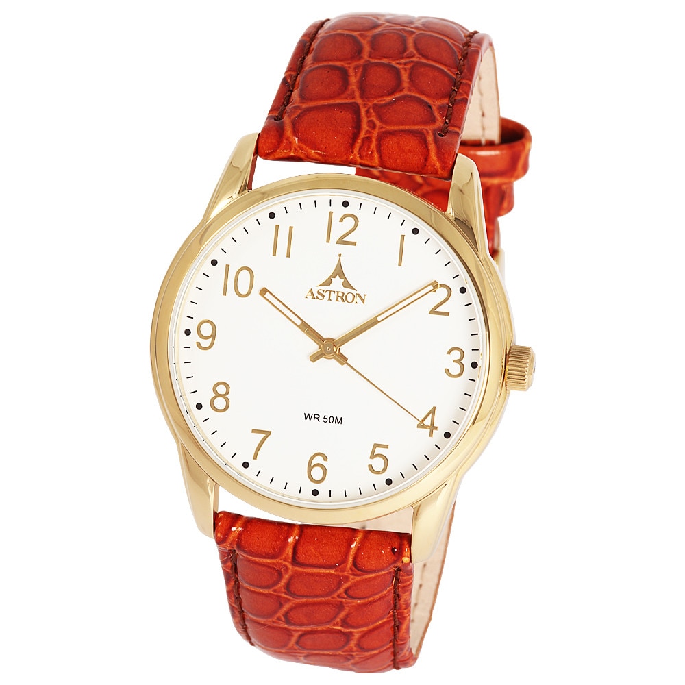 Ceas barbatesc ASTRON, mecanism quartz, carcasa aurie, 40 mm