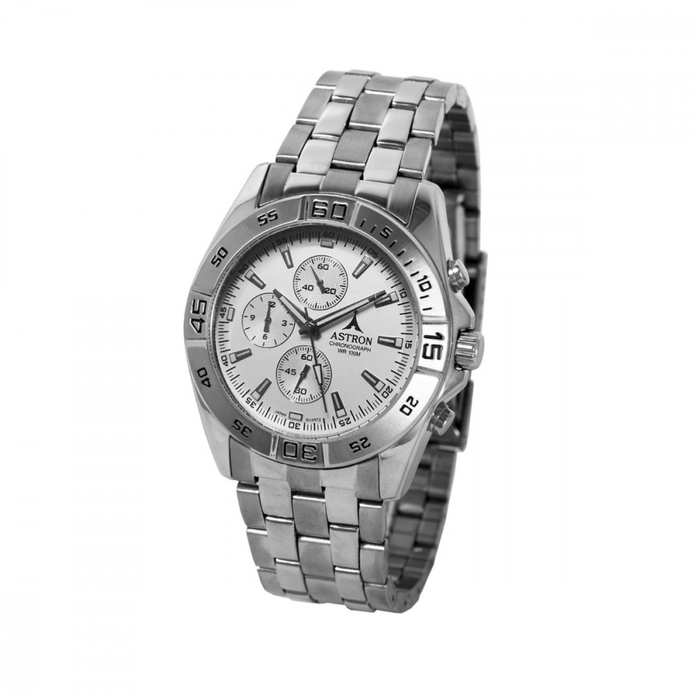 Ceas barbatesc ASTRON, mecanism quartz, culoare argintie, 40 mm