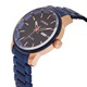 Ceas barbatesc ASTRON, mecanism quartz, carcasa bicolor, bratara albastra, cadran albastru, 45 mm