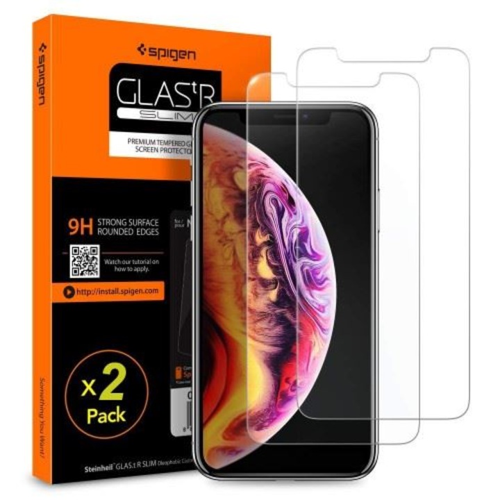 Üvegfólia, Spigen Glas.tr Slim FC kompatibilis iPhone 11 Pro