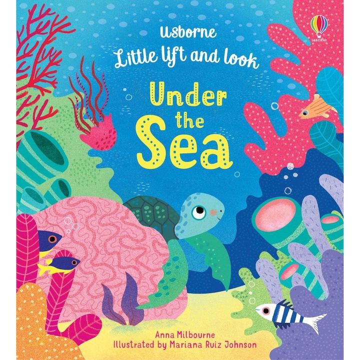 Little Lift and Look Under the Sea book със страници с твърди корици от Anna Milbourne, 10 месеца+, Usborne
