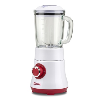 Blender GIRMI FR23, 300W, 2 trepte de viteza, capacitate 0.6 litri, lame din otel inoxidabil, bol gradat, alb/rosu Blender GIRMI FR23, 300W, 2 trepte de viteza, capacitate 0.6 litri, lame din otel inoxidabil, bol gradat, alb/rosu