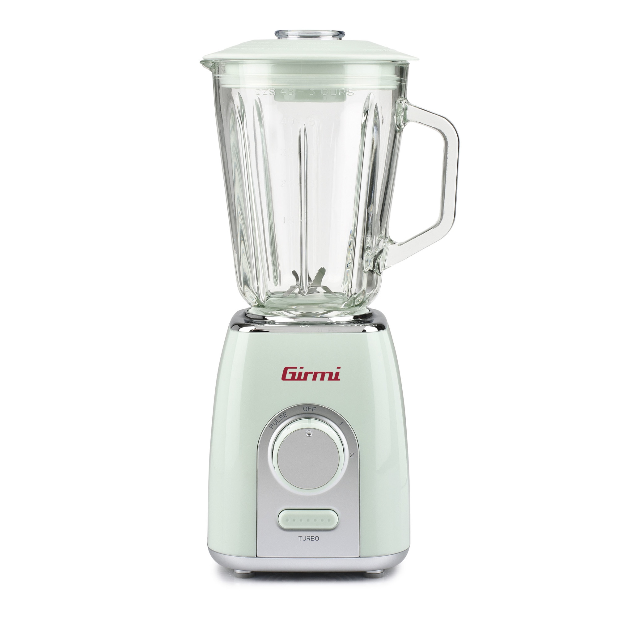Blender GIRMI FR76, 600 W, 2 trepte de viteza + pulse, capacitate 1.5 litrii, 4 lame din inox, anti-alunecare, sistem siguranta, verde