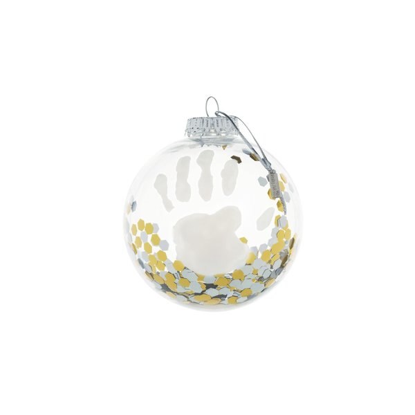 Glob de Craciun Baby Art transparent cu amprenta vopsea