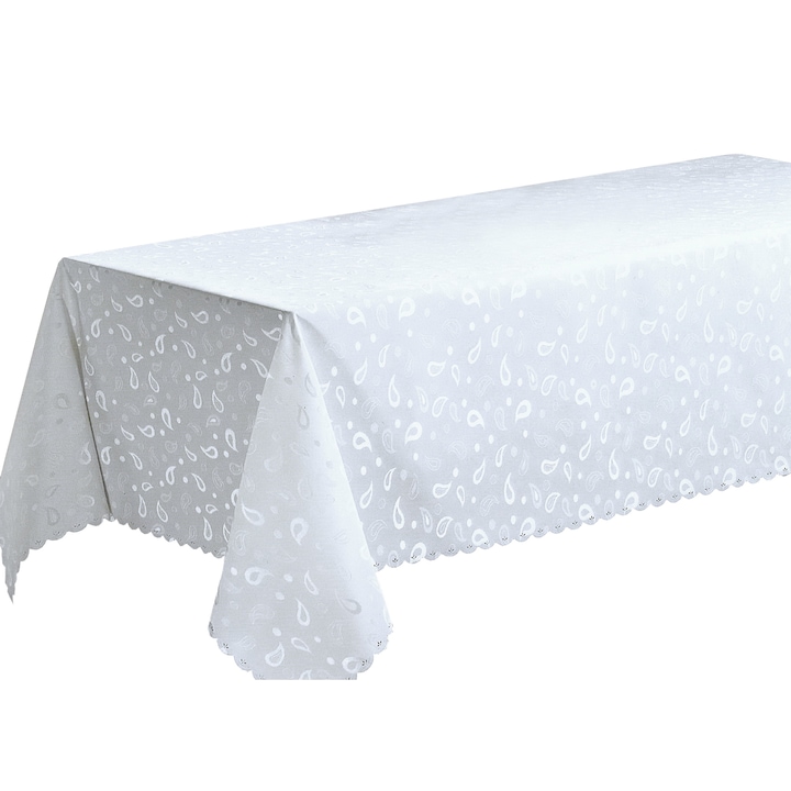 Valentini Bianco Asztalterítő, vízálló, 140x180 cm, fehér