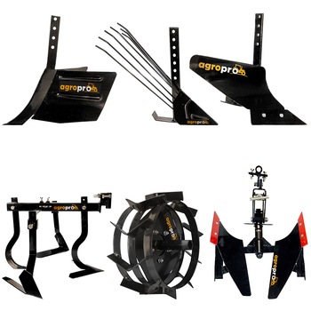 Set 6 Accesorii agricole, AgroPro, plug arat, rarita reglabila, plug cartofi, cultivator, plug reversibil, roti metalice 35 cm, manicot 23 cm Set 6 Accesorii agricole, AgroPro, plug arat, rarita reglabila, plug cartofi, cultivator, plug reversibil, roti metalice 35 cm, manicot 23 cm