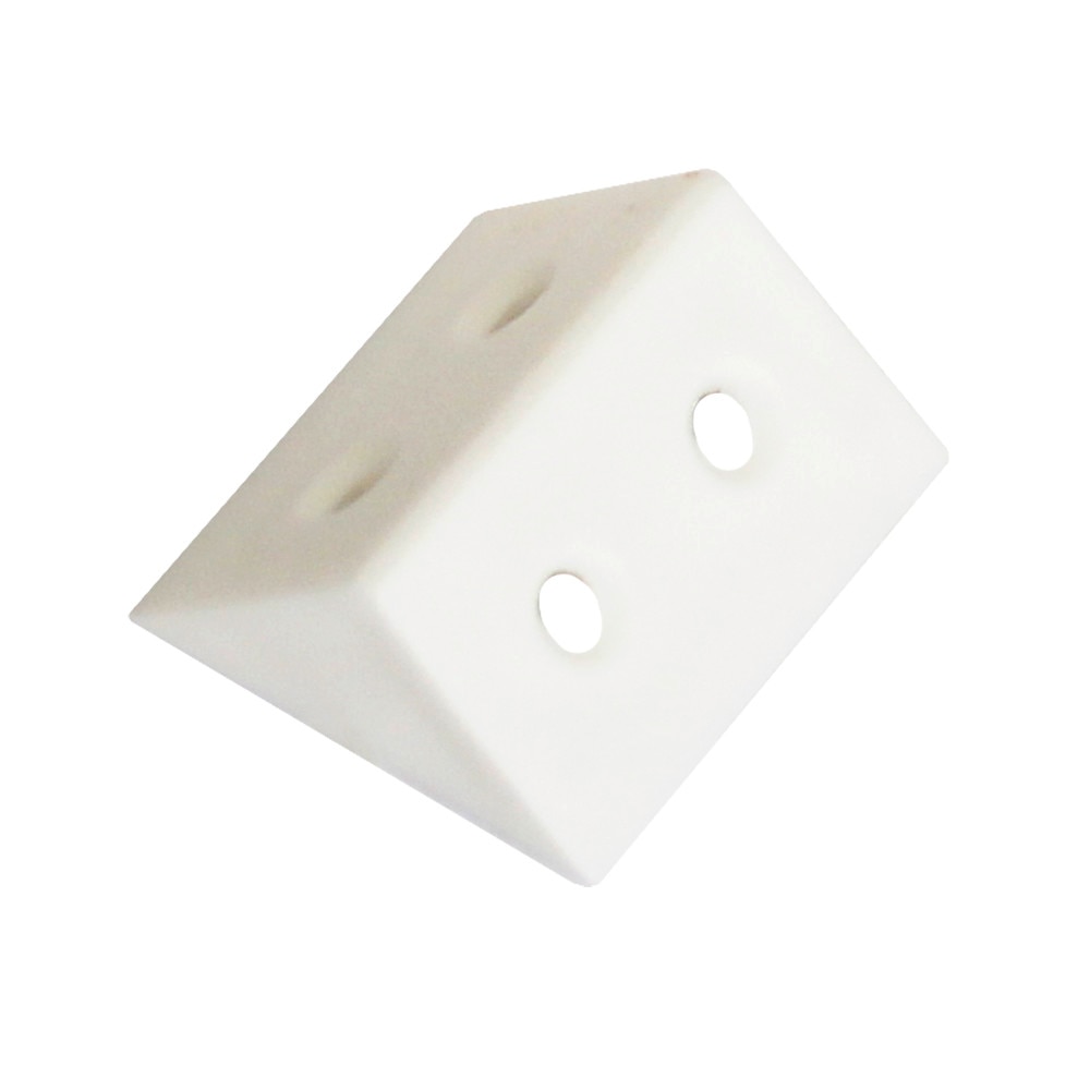 Coltar triunghiular, plastic, alb, 20x20x30 mm, set 500 buc