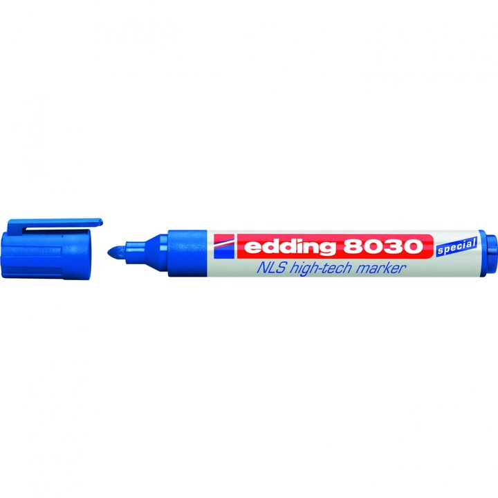 Маркер, Edding 8030, Перманентен, Кръгъл връх, 1,5-3 мм, Син