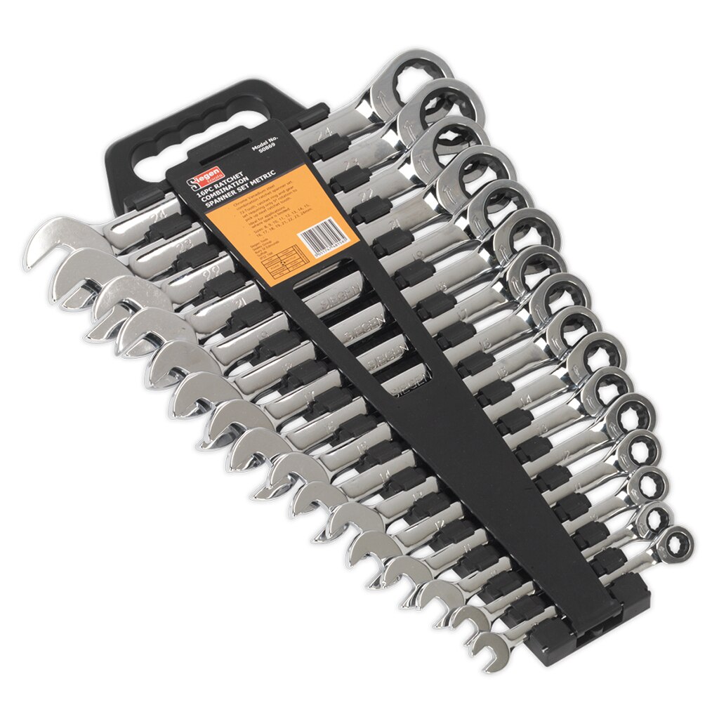 Set chei cu clichet, 16 piese, Sealey