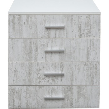 Comoda Kring Antiq 4 Sertare, 70x40x83 cm, culoare alb + antiq Comoda Kring Antiq 4 Sertare, 70x40x83 cm, culoare alb + antiq