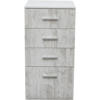 Comoda Kring Antiq 4 Sertare, 50x40x103 cm, culoare alb + antiq Comoda Kring Antiq 4 Sertare, 50x40x103 cm, culoare alb + antiq