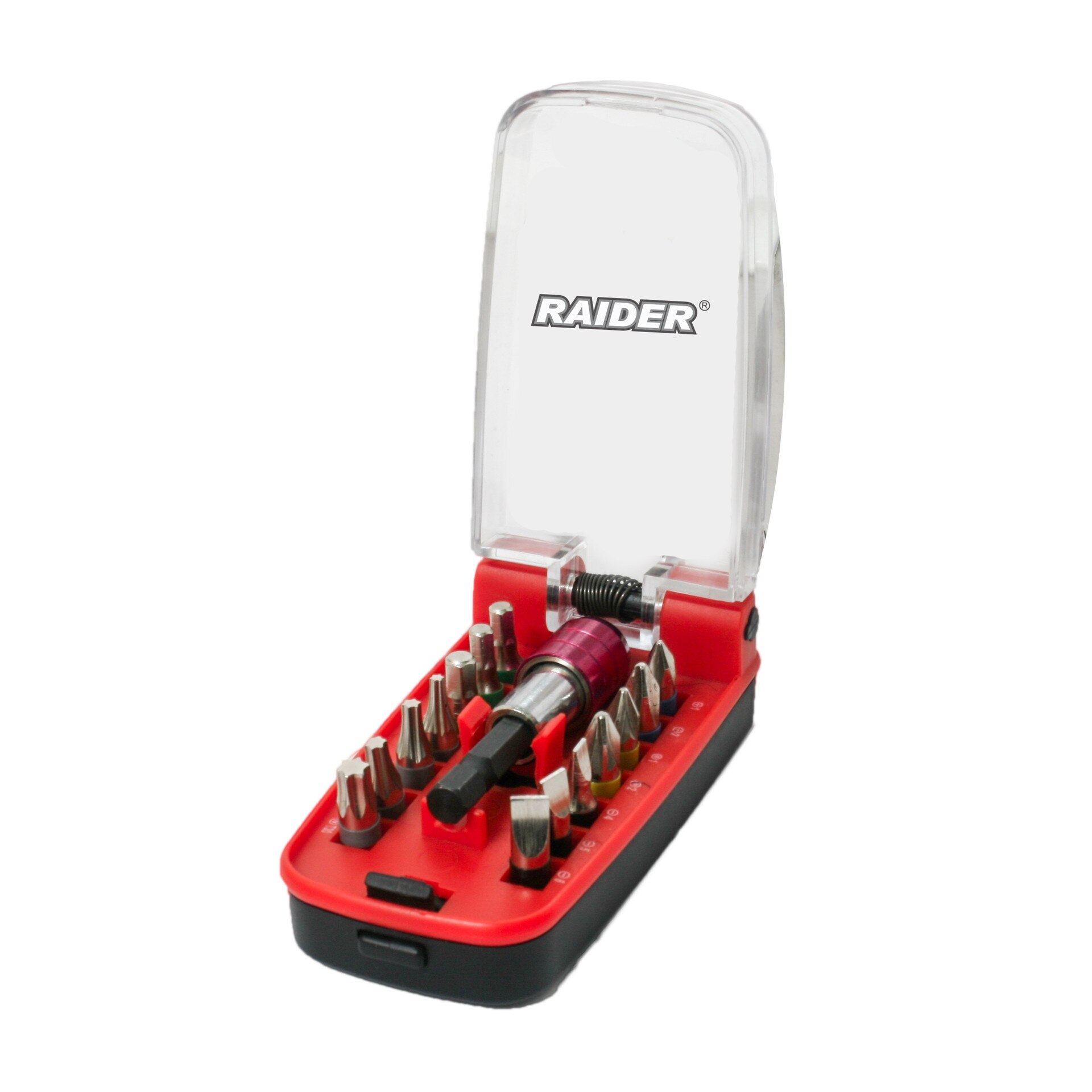 Set 15 biti si suport magnetic 1/4'', Raider 158903