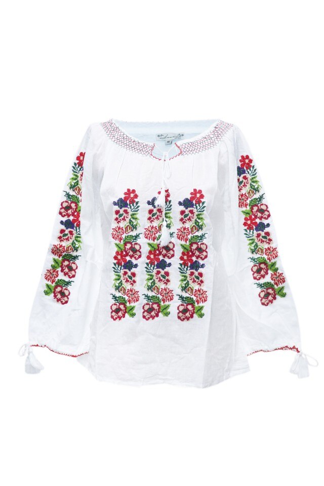 Bluza dama tip ie, brodata, traditionala, Alb, dae5764, M INTL