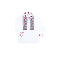 Bluza tip ie, baieti, brodata traditional, alb, dae5787, 16 ani