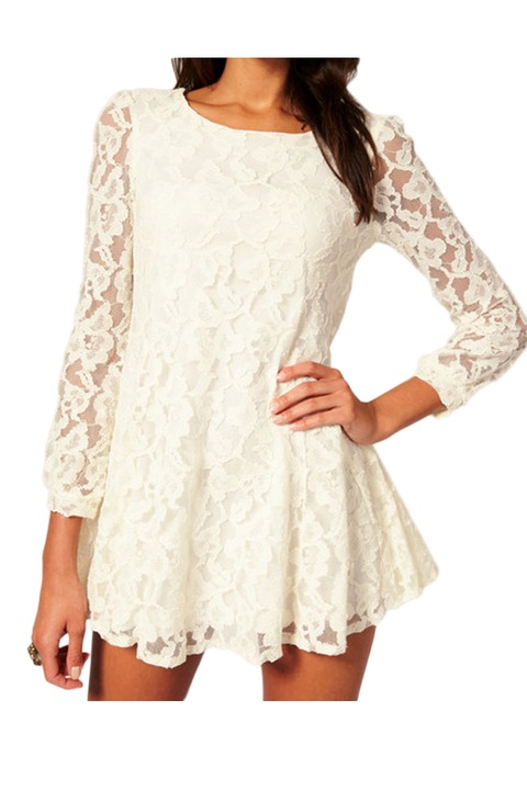 Туника с дантела, Eviza, цвят шампанско, размер X