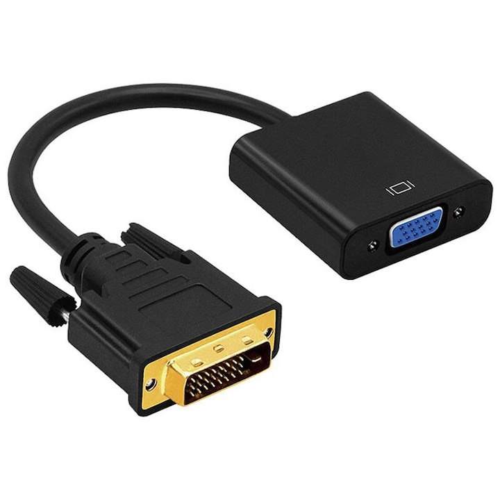 Cablu adaptor, convertor DVI-D 24+1-VGA, 0.2m, tata-mama