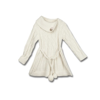 Rochie Tricotata cu Ciucuri 1833 Alba Rochie Tricotata cu Ciucuri 1833 Alba