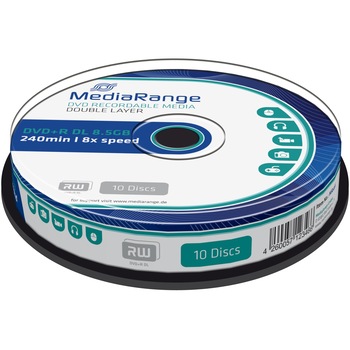 MediaRange DVD+R Double Layer, 8.5GB, 8X, 10 buc MediaRange DVD+R Double Layer, 8.5GB, 8X, 10 buc