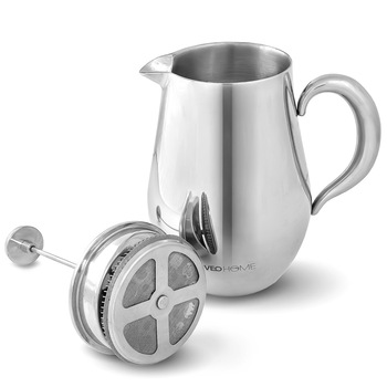 Cafetiera cu piston, VeoHome (French Press), Inox, 1L Cafetiera cu piston, VeoHome (French Press), Inox, 1L