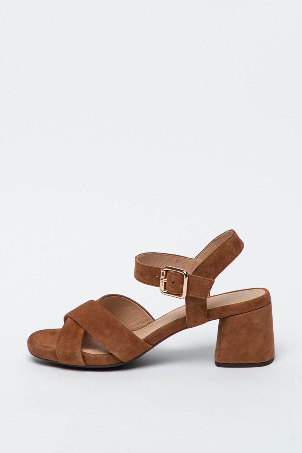 Geox, Sandale din piele cu toc masiv Genziana