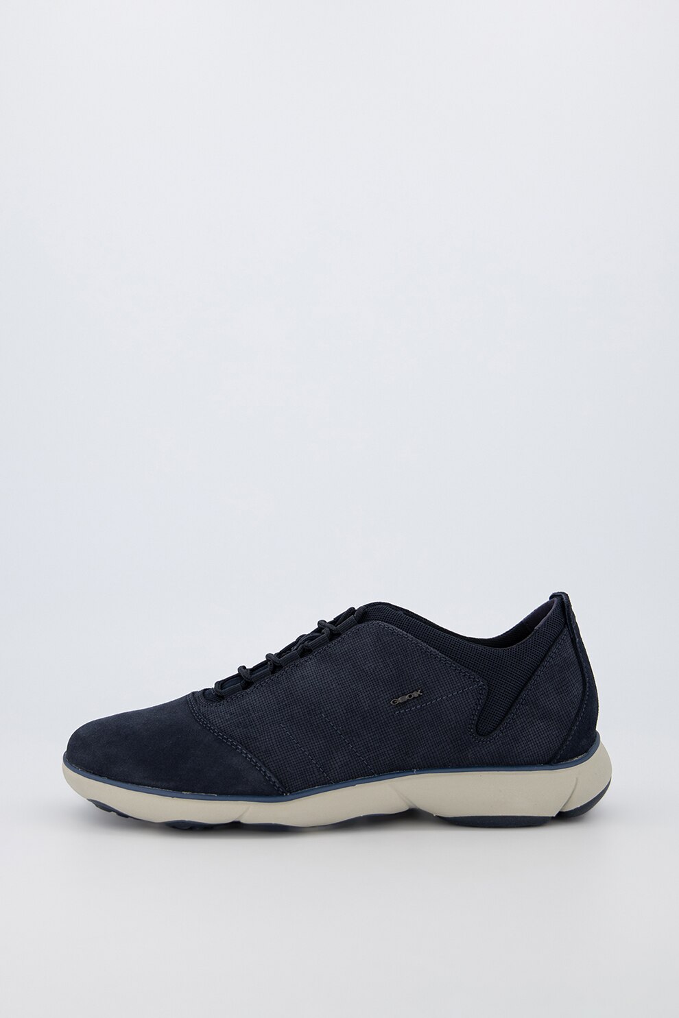Geox, Pantofi sport din piele intoarsa cu insertii din material textil, Bleumarin