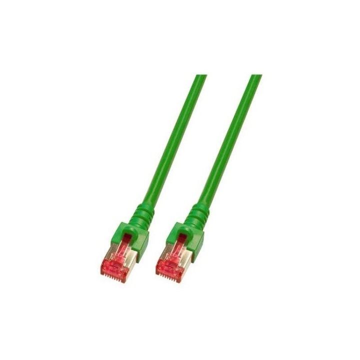 Cablu de retea din fibra optica cu miez de cupru, EFB Elektronik, S/FTP cat6A LSZH 1m, verde