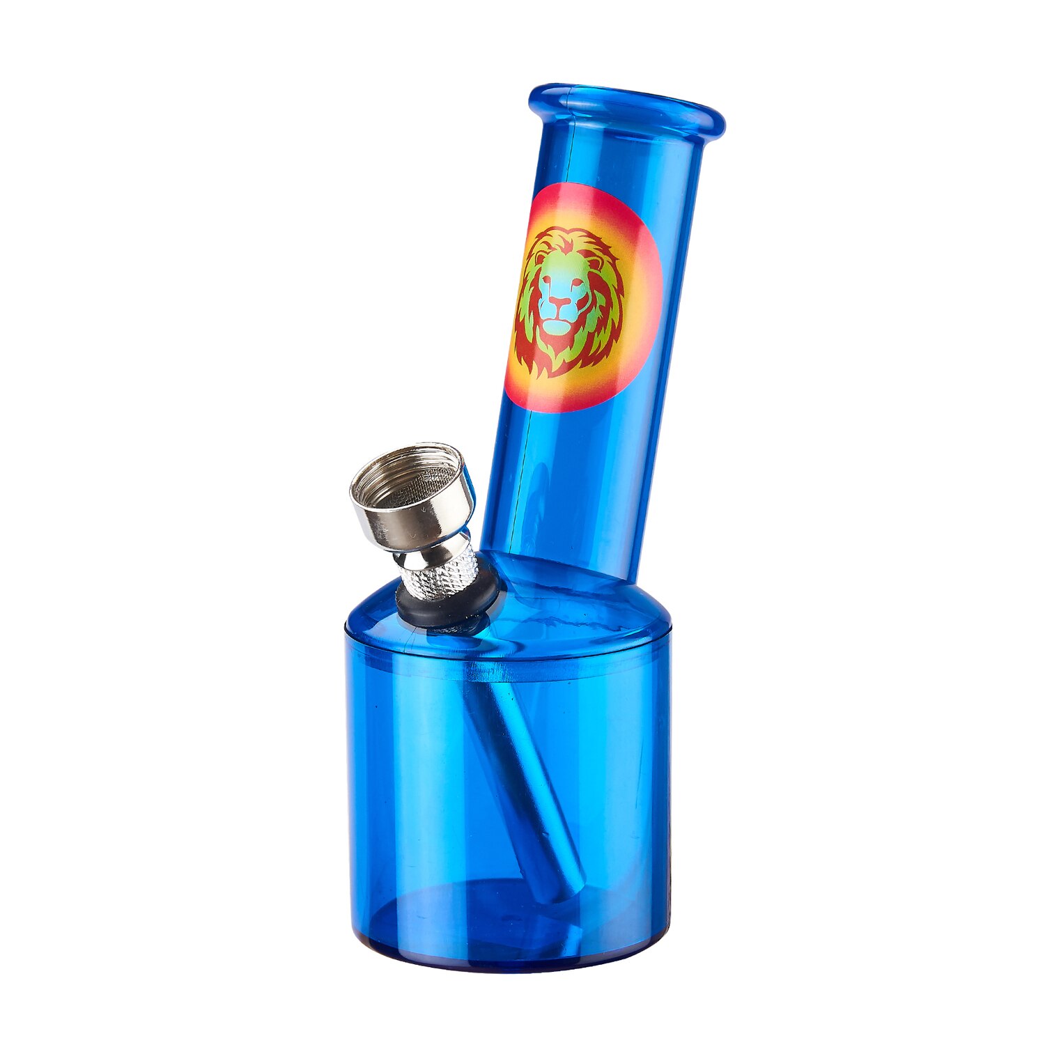 Bong acrilic Champ - High Cylinder LION (13 cm) - Blue