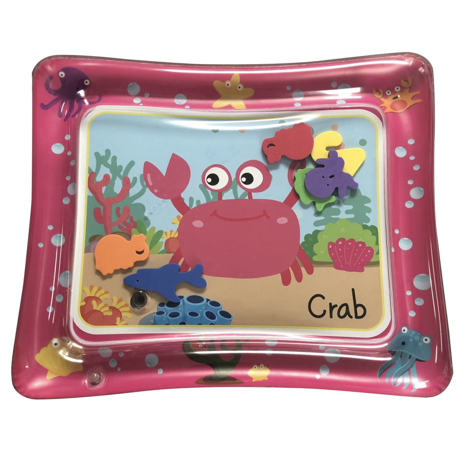 Perna pentru copii cu apa Tummy Time, Crab, Roz