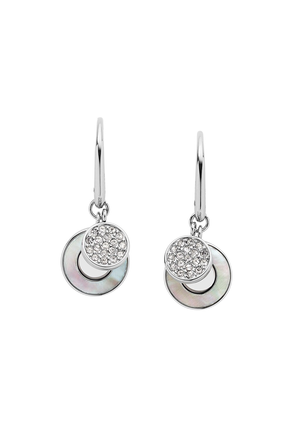 Fossil, Cercei cu zirconia si Mother of Pearl, Argintiu