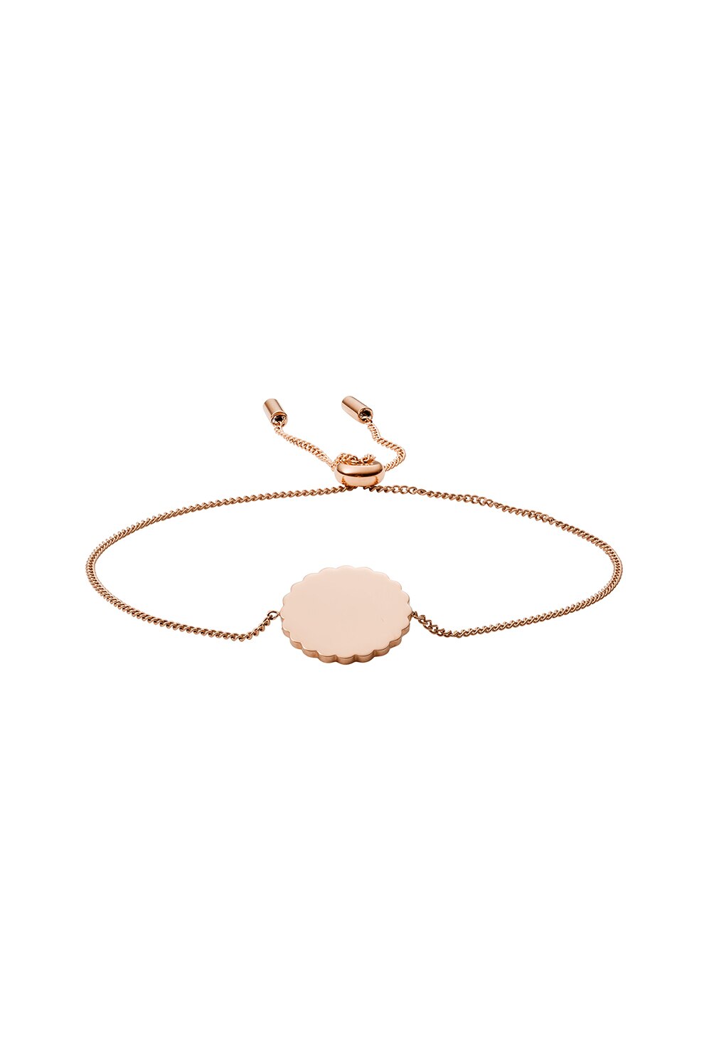 Fossil, Bratara de otel inoxidabil cu talisman, Auriu rose